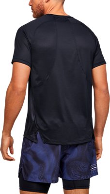 Under Armour Qualifier Iso-Chill Printed Short Sleeve Mens Running Top Black